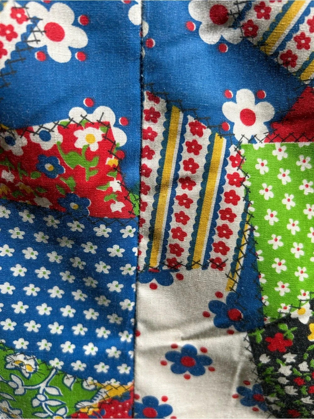 Vintage Quilt Handmade Patchwork Cat Blanket Bedspread Multicolor 82x100 As Is